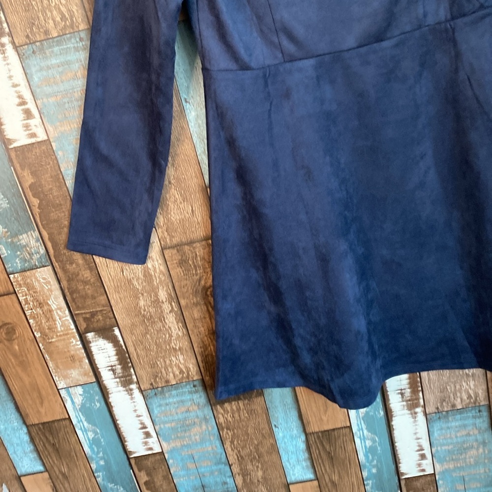 Allegra K medium blue soft V-neck knee length dress - Picture 13 of 16